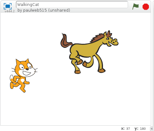 new horse sprite on the stage image