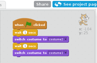 completed script for changing the appearance of a sprite image