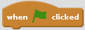 when green flag clicked code block image
